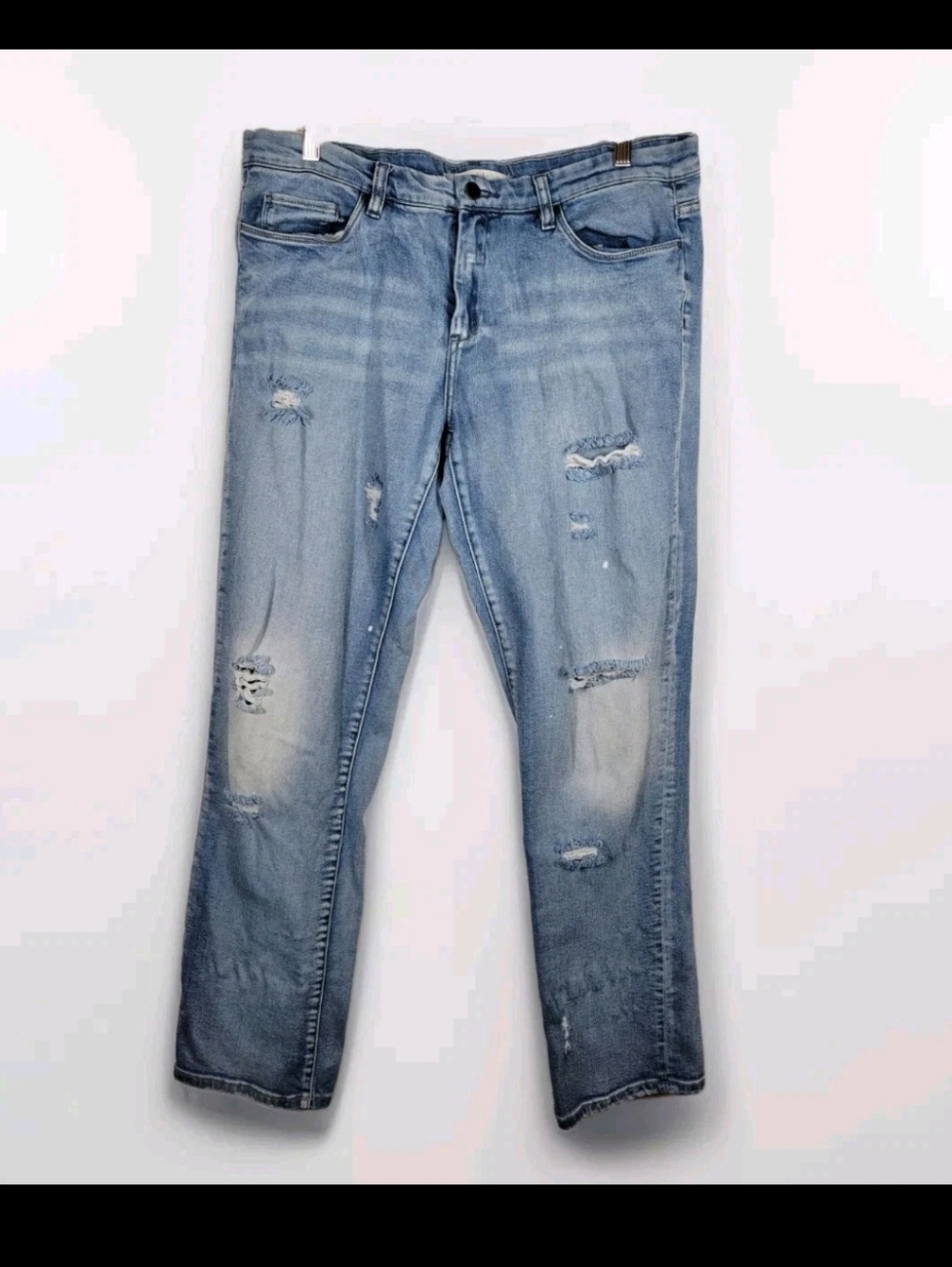Chelsea & Violet Womens Boyfriend Straight Leg Denim Jeans Size 31 Distressed